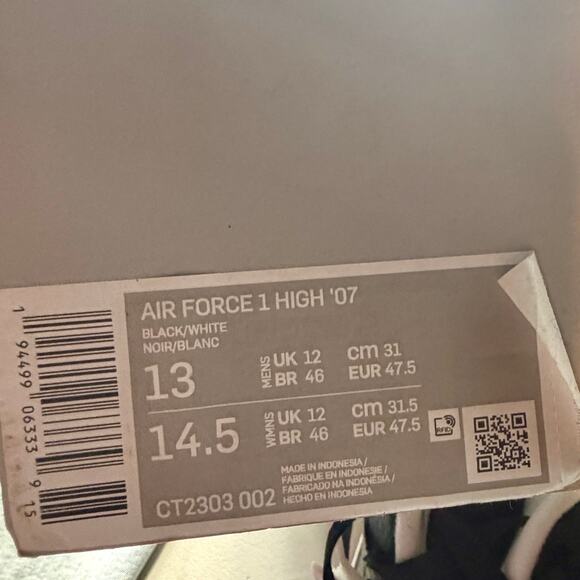 Nike Air Force 1 High \'07 shoes in new-in-box Size 13